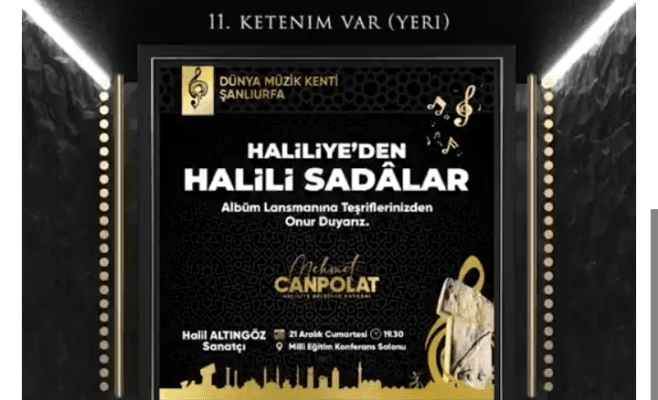 Haliliye Belediyesi’nden Sanatseverlere Özel Konser: “Halili Sadalar”