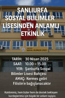 Şanlıurfa Sosyal Bilimler Lisesi Kermesine Davetlisiniz!
