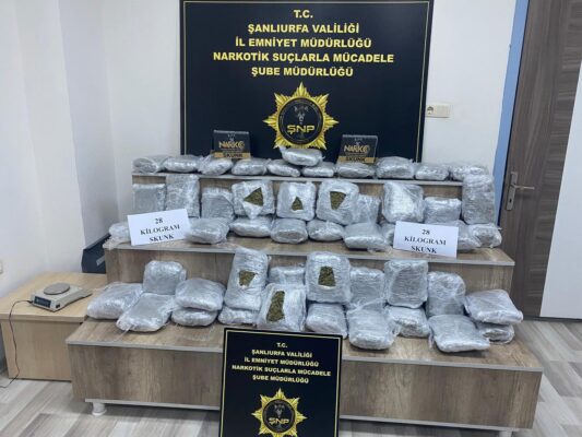 Siverek’te Narkotik Operasyonu: 28 Kilo Skunk Ele Geçirildi